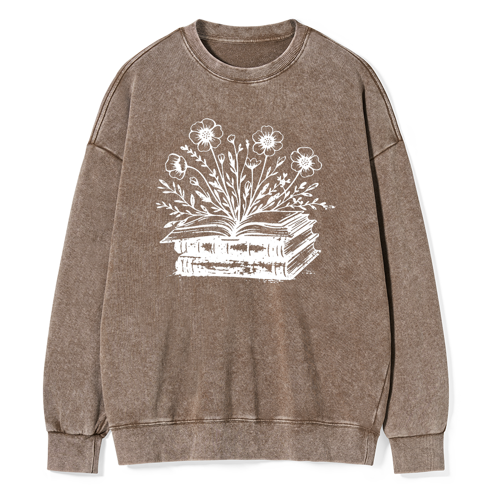 Pagewings Vintage Book Unisex Washed Sweatshirt