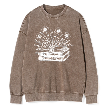 Pagewings Vintage Book Unisex Washed Sweatshirt