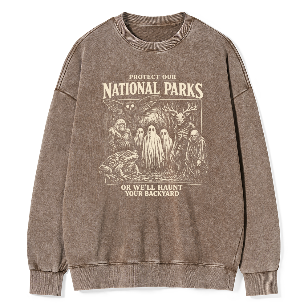 Pagewings Protect Our National Parks Unisex Washed Sweatshirt