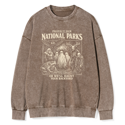 Pagewings Protect Our National Parks Unisex Washed Sweatshirt