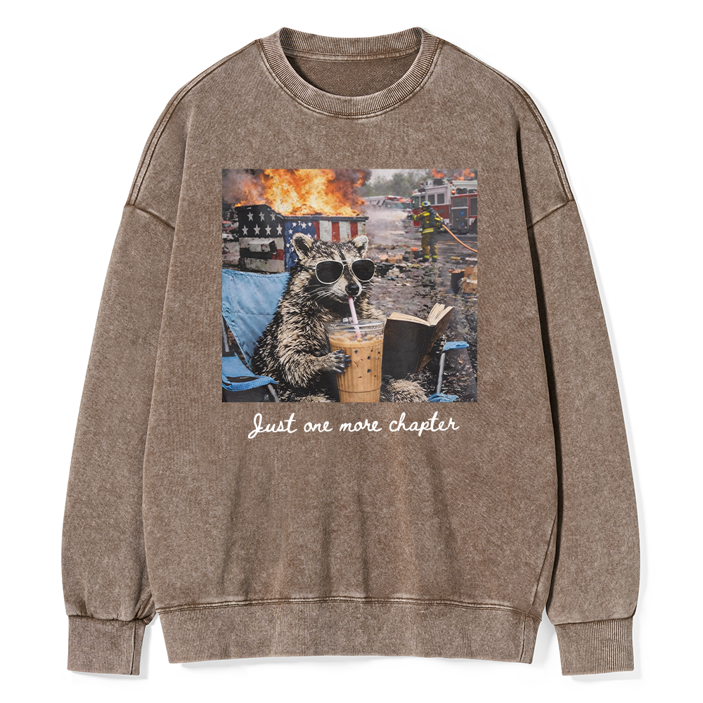 Pagewings Just One More Chapter Unisex Washed Sweatshirt