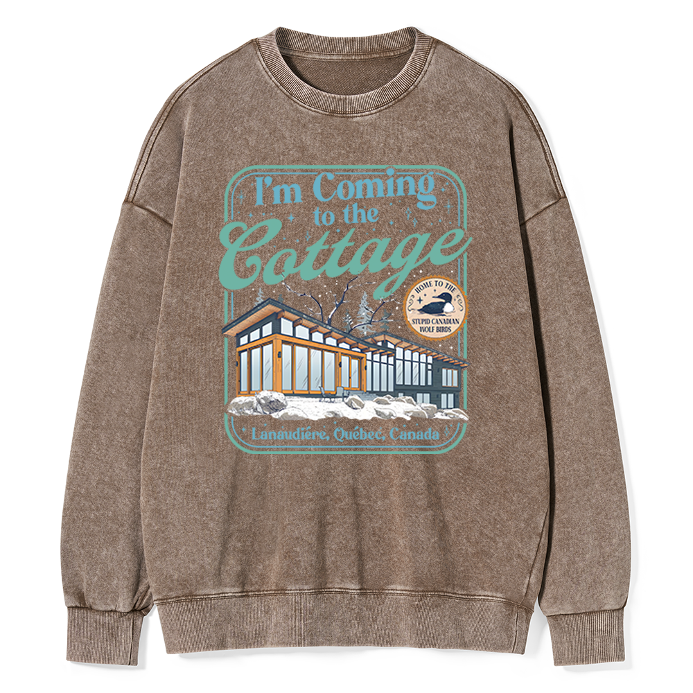 Pagewings I'm Coming to the Cottage Unisex Washed Sweatshirt