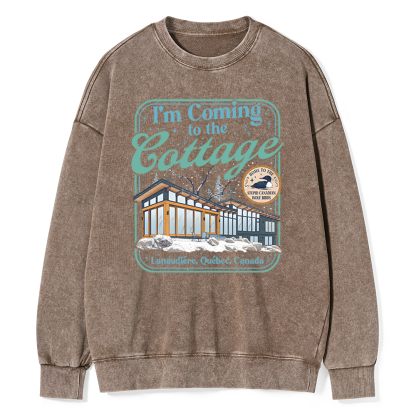 Pagewings I'm Coming to the Cottage Unisex Washed Sweatshirt