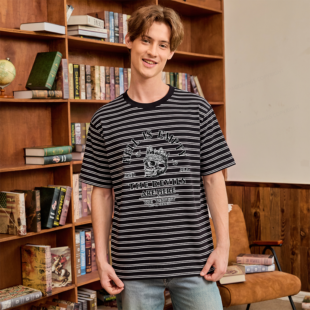 Pagewings Hell Is Empty And All The Devils Are Here Unisex Striped T-Shirt