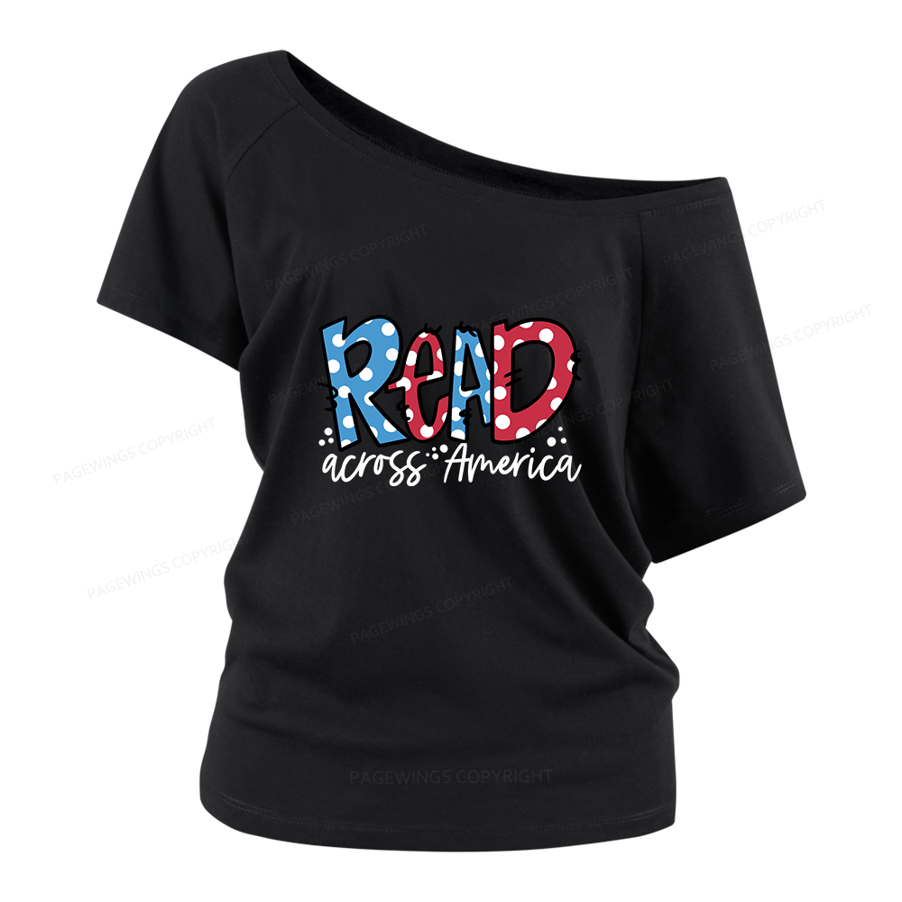 Pagewings Read Across America Women Off Shoulder T-shirts