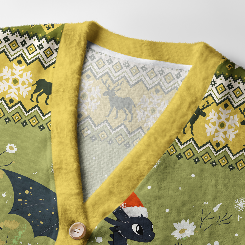Pagewings Book Dragon Light Knit Unisex Cardigan Sweaters