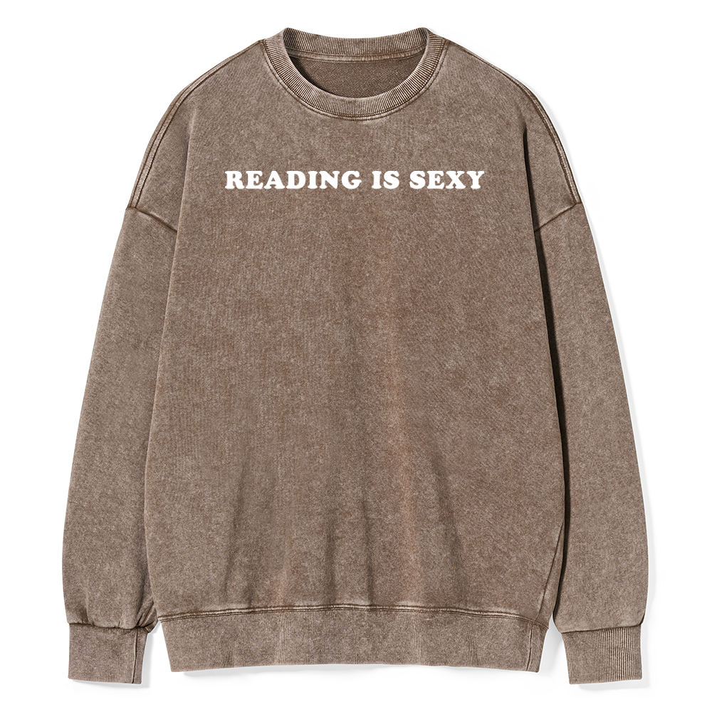 Pagewings Reading Is Sexy Unisex Washed Sweatshirt