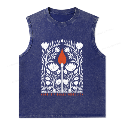 Pagewings Hope Is A Small Rebellion Unisex Washed Tank Top