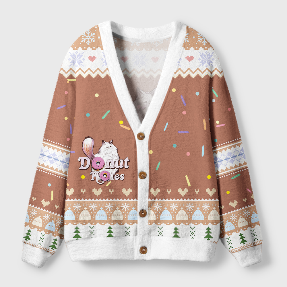 Pagewings Donut Holes Light Knit Unisex Cardigan Sweaters