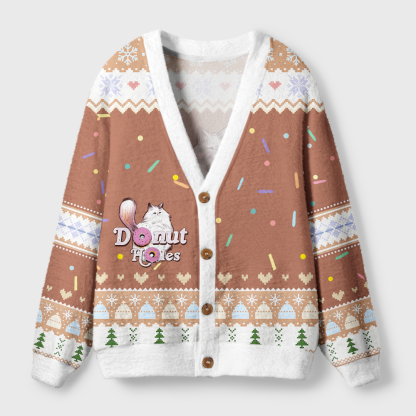 Pagewings Donut Holes Light Knit Unisex Cardigan Sweaters