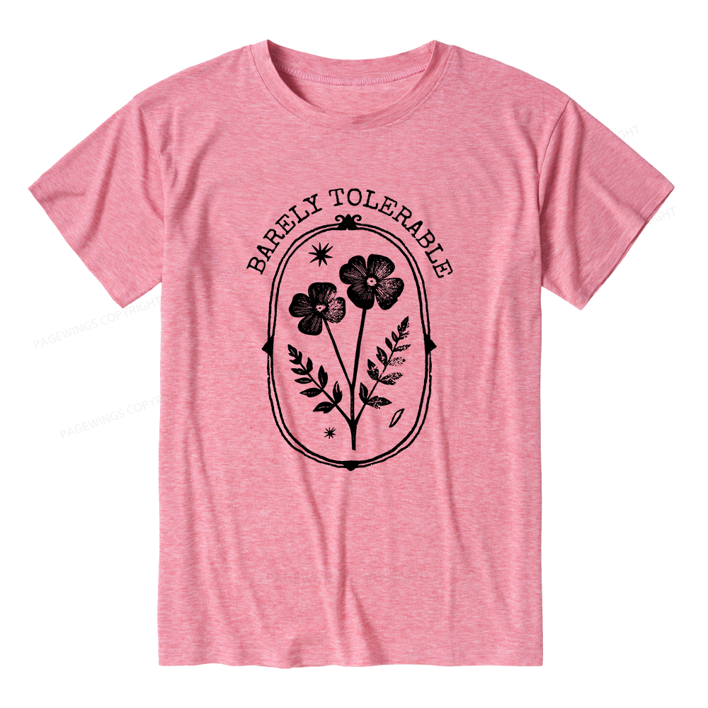 Pagewings Barely Tolerable Unisex Heather T-Shirt