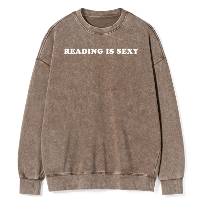 Pagewings Reading Is Sexy Unisex Washed Sweatshirt