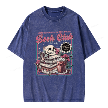 Pagewings Vintage Book Club Unisex Washed T-shirt