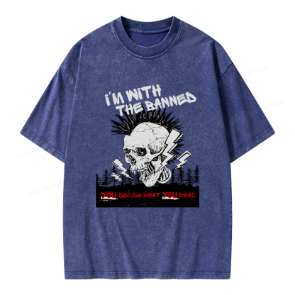 Pagewings I'm with the Banned Unisex Washed T-shirt