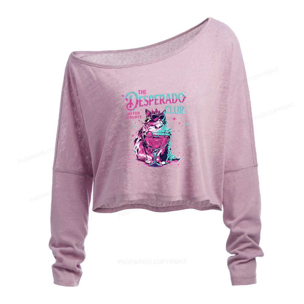 Pagewings Sci Fi Fan Slouchy Long Sleeve Off Shoulder T-shirt