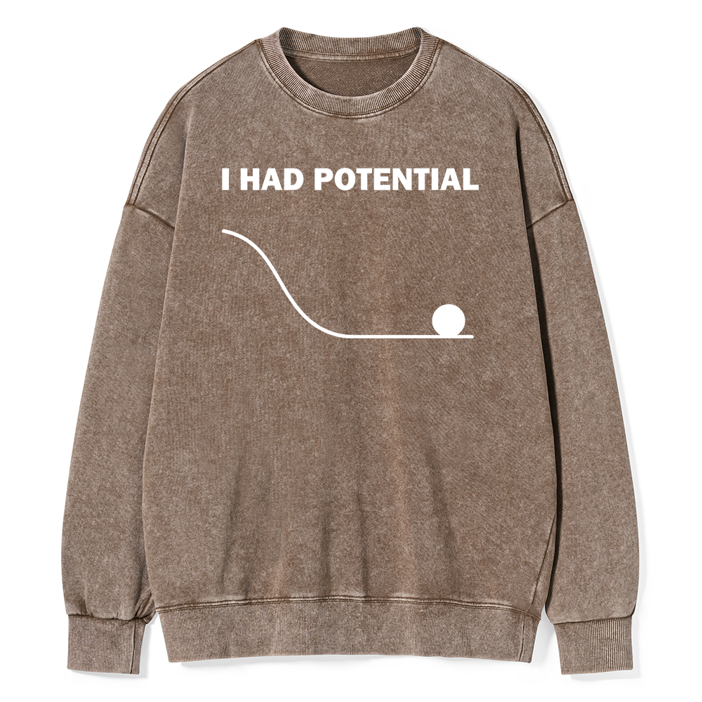 Pagewings I Had Potential Unisex Washed Sweatshirt