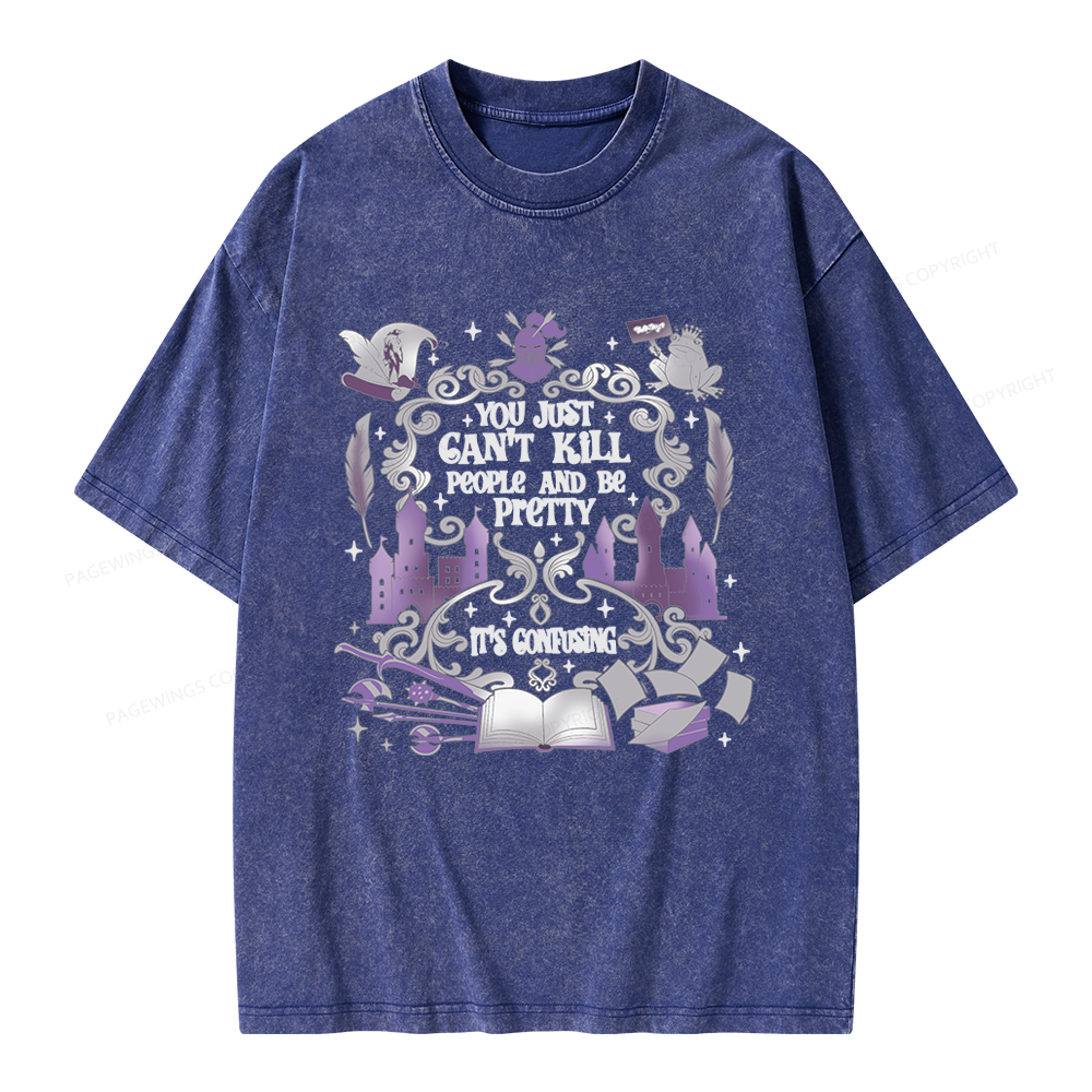 Pagewings Romantasy Book Lovers Unisex Washed T-shirt