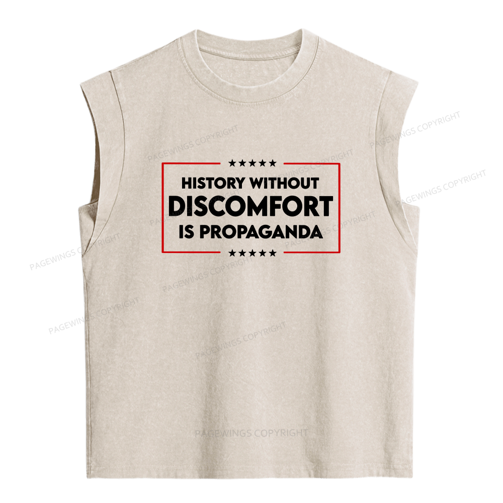 Pagewings History Without Discomfort Is Propaganda Women's Washed Tank Top