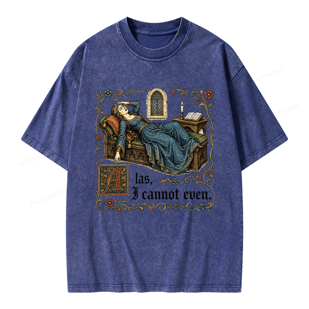 Pagewings Medieval Book Lover Unisex Washed T-shirt