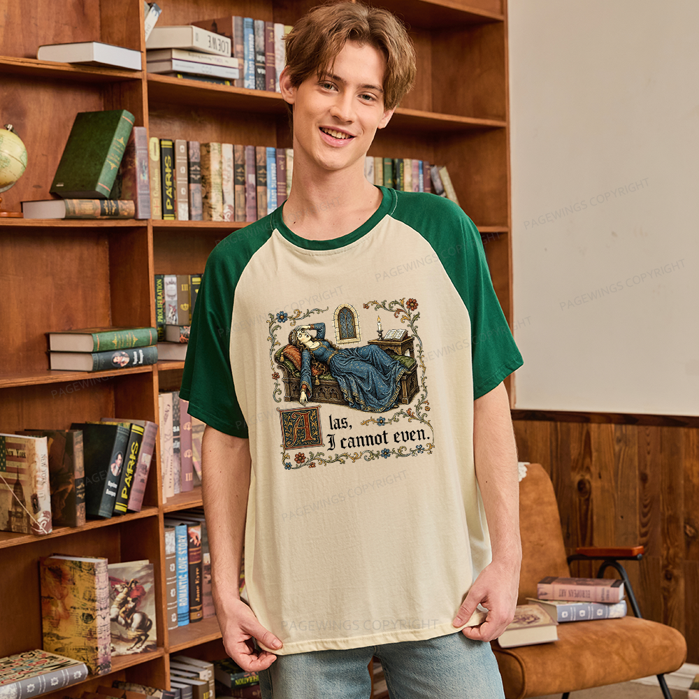 Pagewings Medieval Book Lover Raglan T-shirt