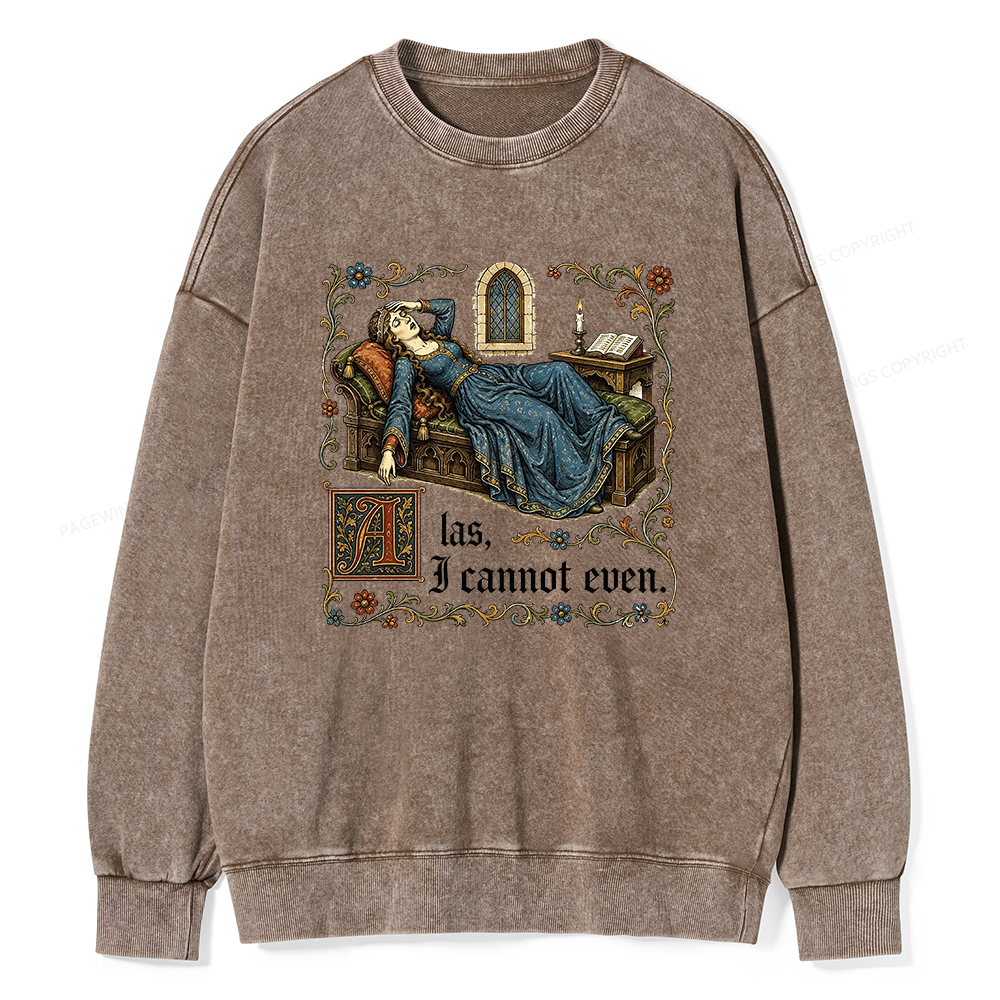 Pagewings Medieval Book Lover Unisex Washed Sweatshirt