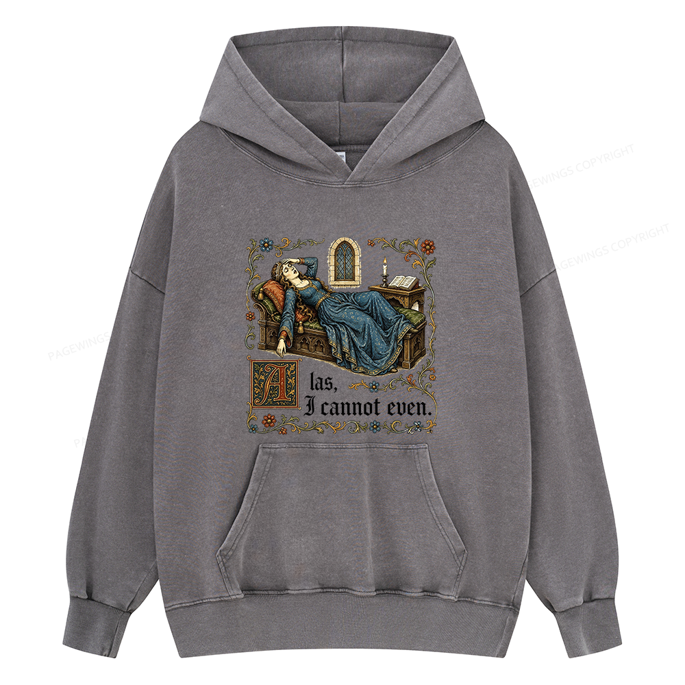 Pagewings Medieval Book Lover Unisex Washed Hoodie