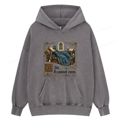 Pagewings Medieval Book Lover Unisex Washed Hoodie