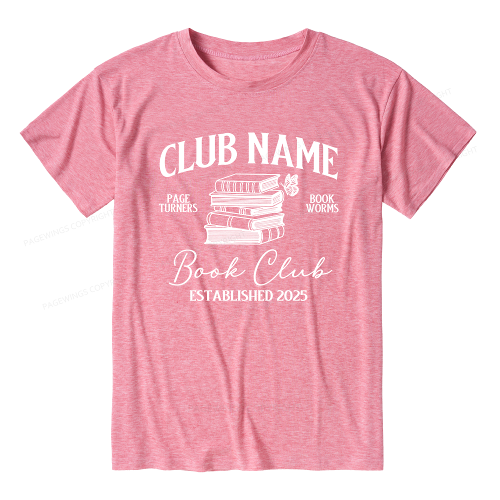 Pagewings Personalized Book Club Unisex Heather T-Shirt