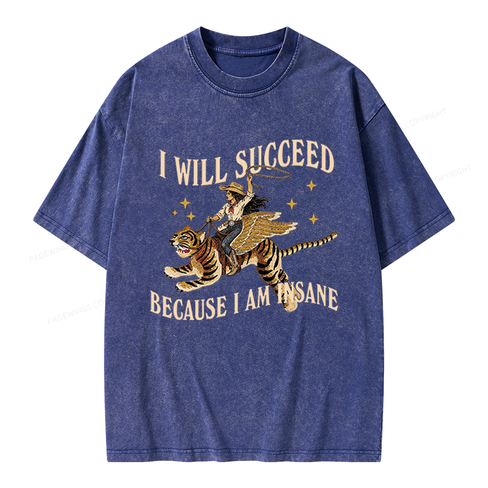 Pagewings I Will Succeed Unisex Washed T-shirt