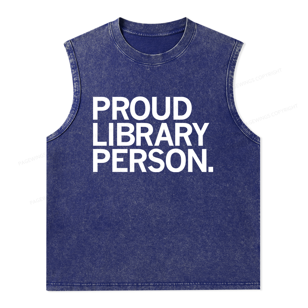 Pagewings  Proud Library Person Unisex Washed Tank Top
