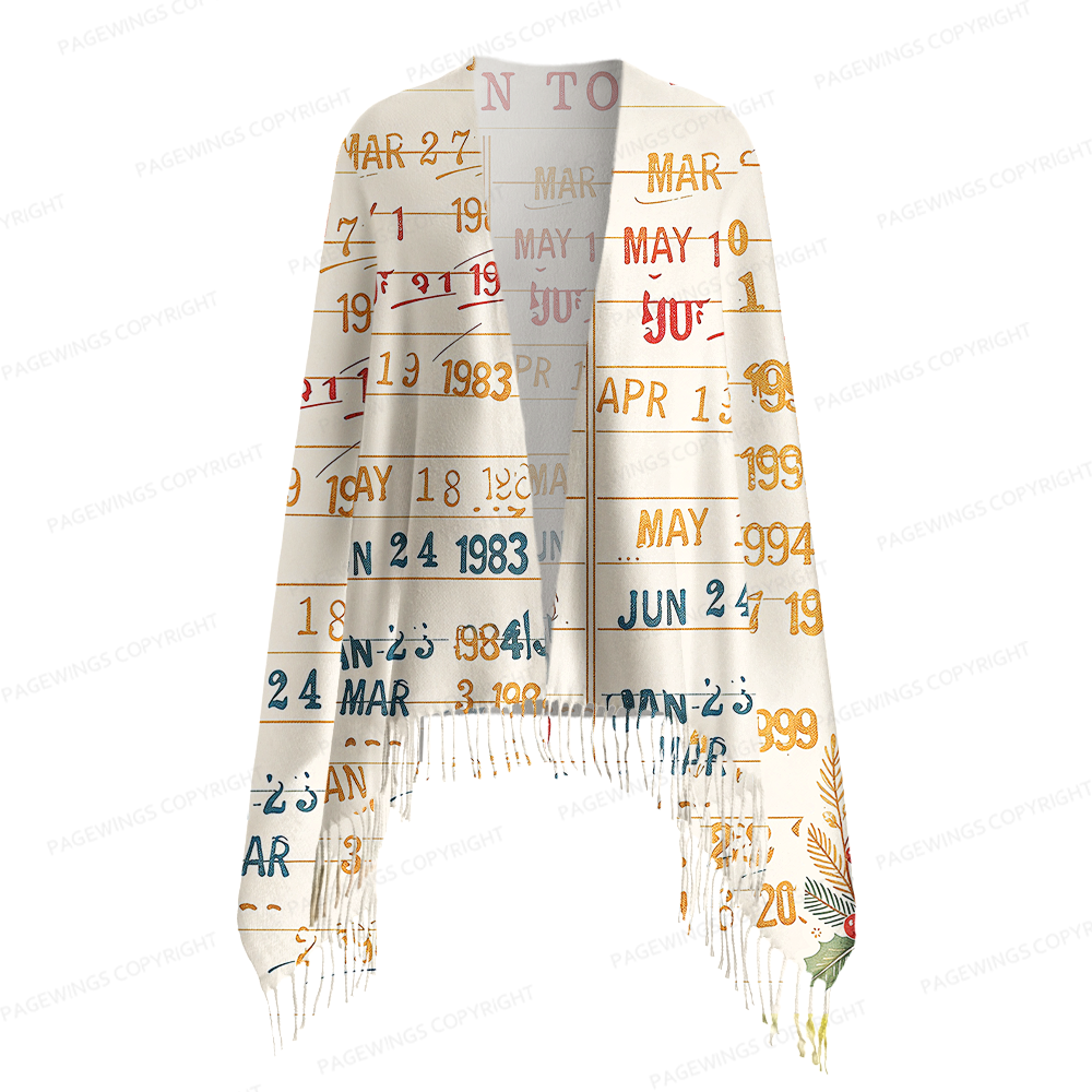 Pagewings Christmas Book Card Long Fringe Scarf 
