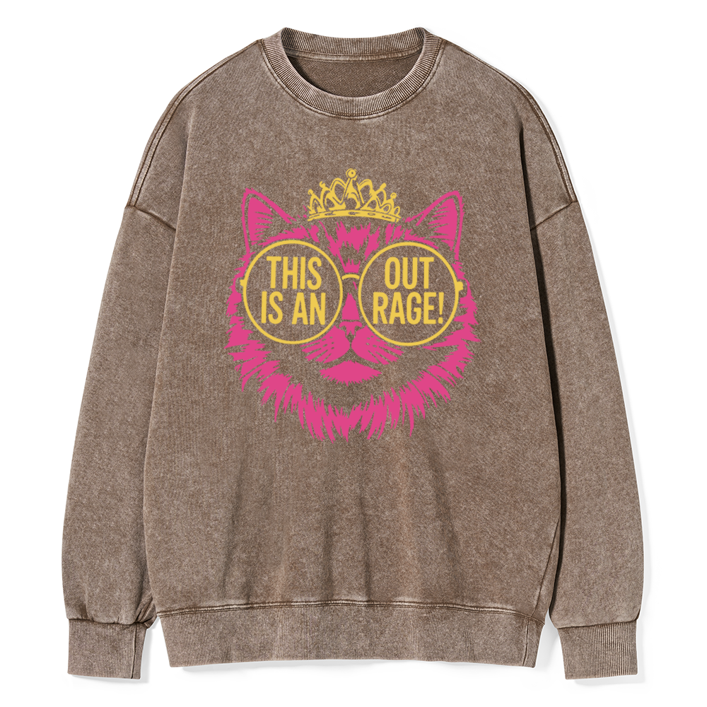 Pagewings This is an Outrage Unisex Washed Sweatshirt