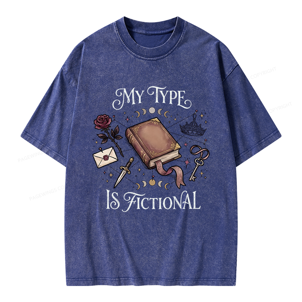 Pagewings My Type Is Fictional Unisex Washed T-shirt