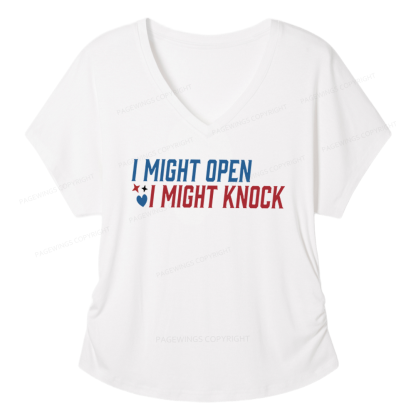 Pagewings I Might Knock Soft Women's Modal V-neck T-shirt