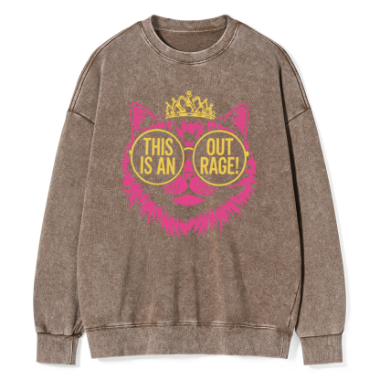 Pagewings This is an Outrage Unisex Washed Sweatshirt