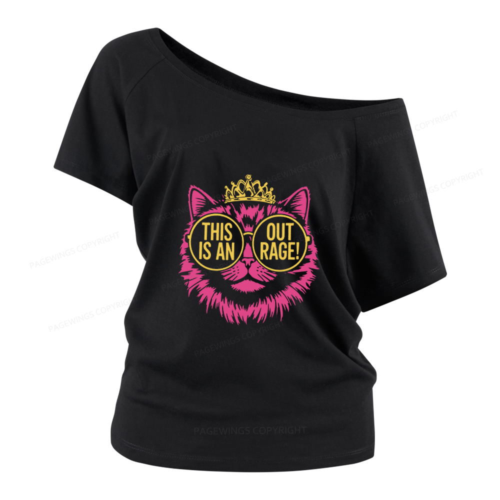 Pagewings This is an Outrage Women Off Shoulder T-shirts