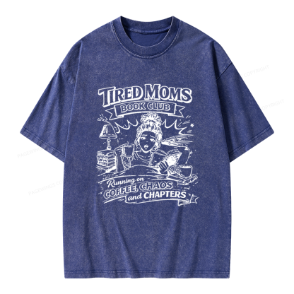 Pagewings Tired Moms Book Club Unisex Washed T-shirt