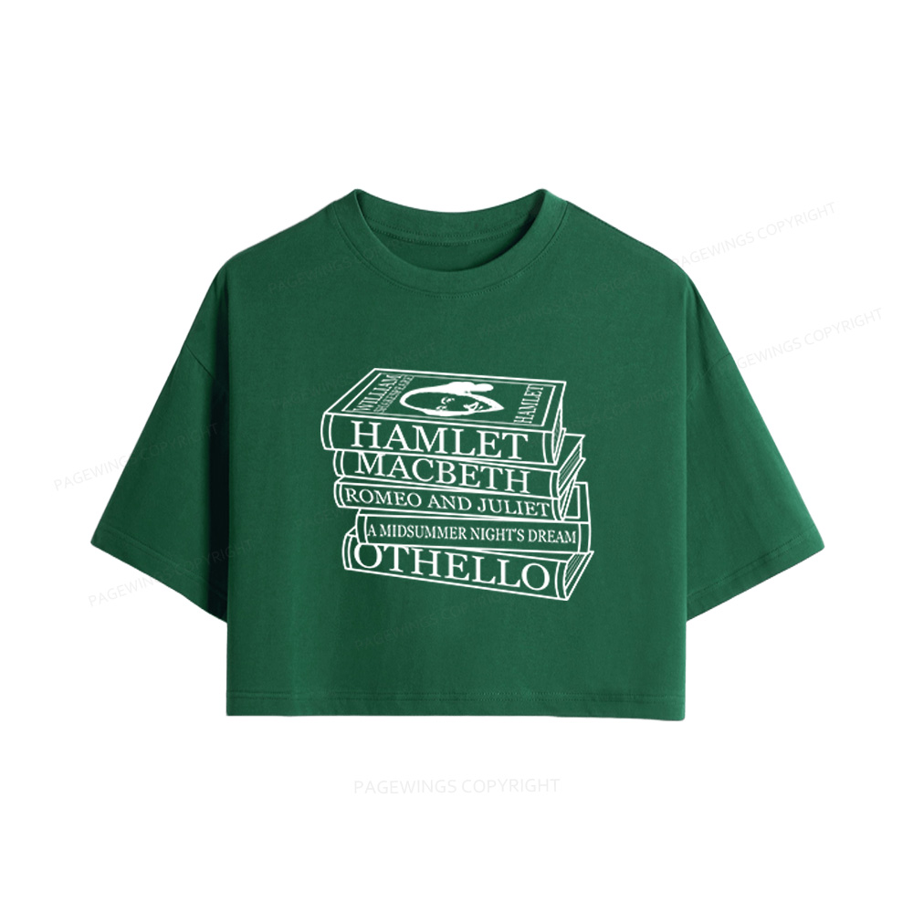 Pagewings Shakespeare Best Books Women Crop Tops