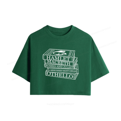 Pagewings Shakespeare Best Books Women Crop Tops