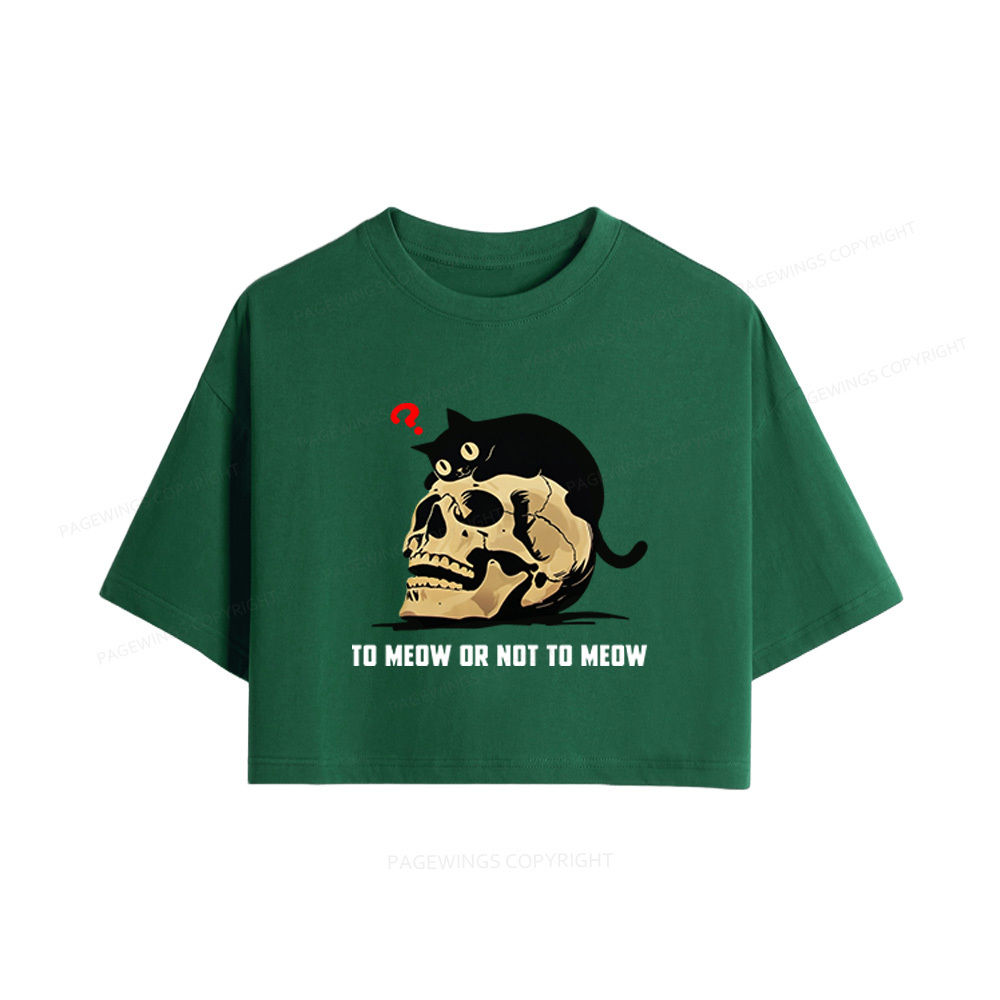Pagewings To Meow Or Not To Meow Women Crop Tops