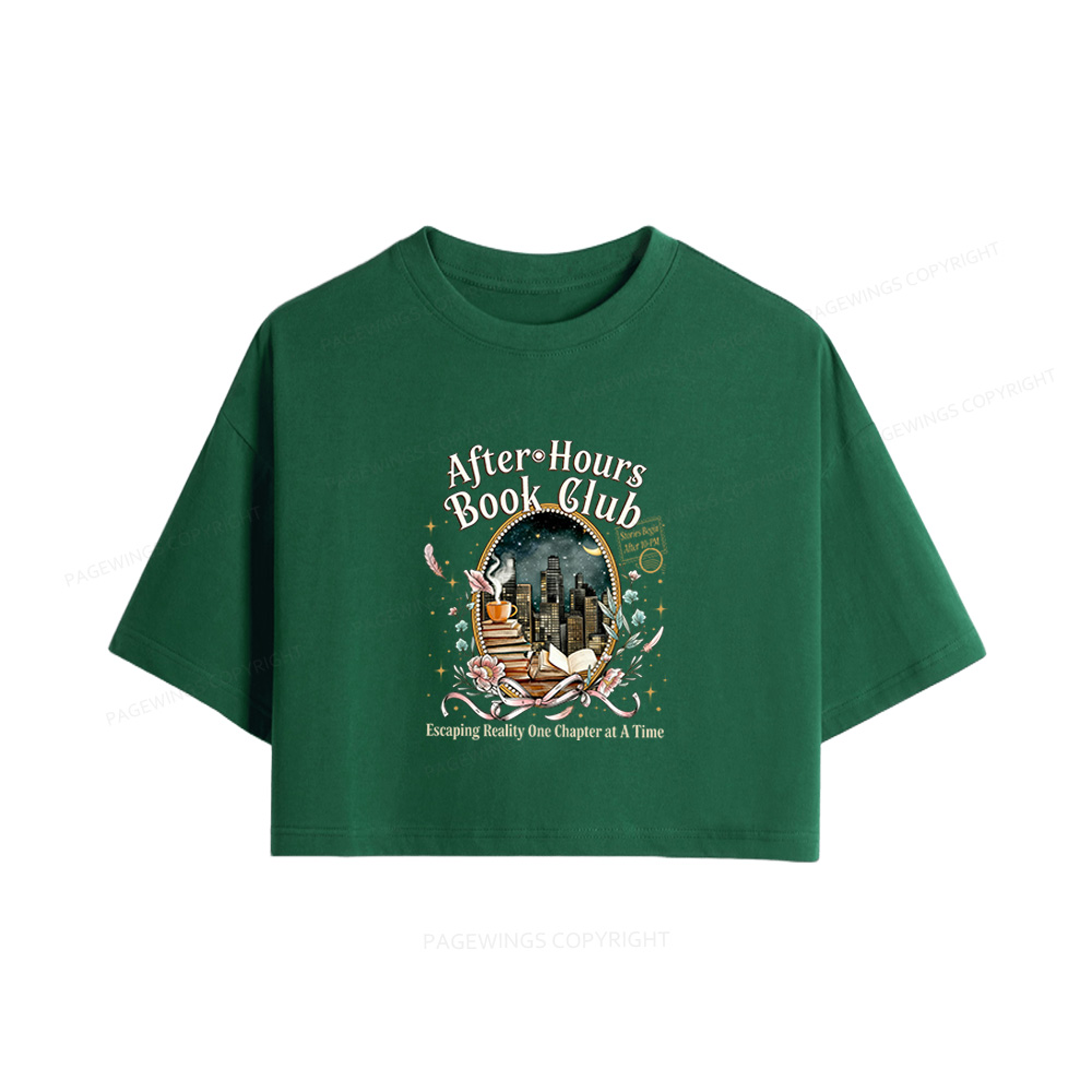 Pagewings After‑Hours Book Club Women Crop Tops