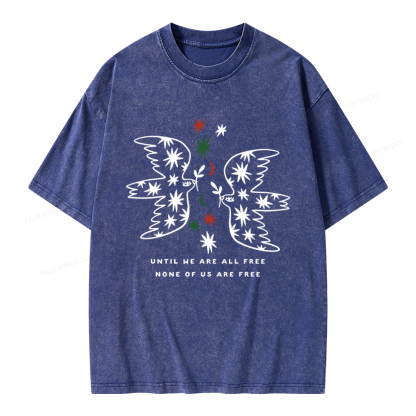 Pagewings Until We Are All Free None Of Us Are Free Unisex Washed T-shirt
