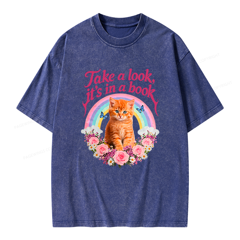 Pagewings Take A Look It's In A Book Unisex Washed T-shirt