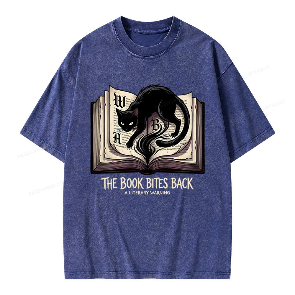Pagewings The Book Bites Back Unisex Washed T-shirt
