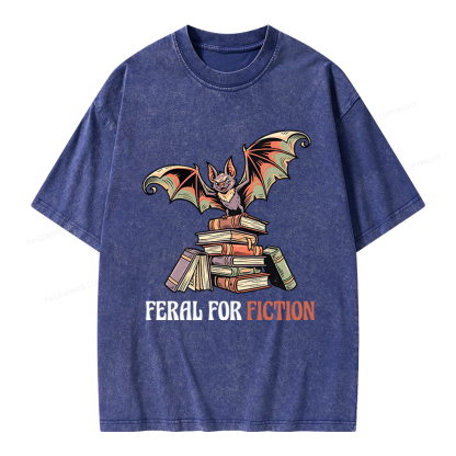 Pagewings Feral For Fiction Unisex Washed T-shirt