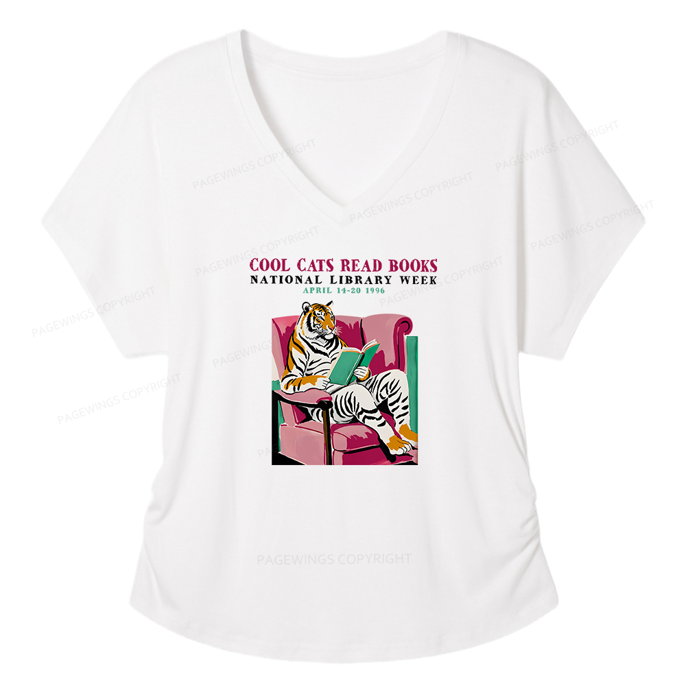 Pagewings Library Week Poster 1996 Soft Women's Modal V-neck T-shirt