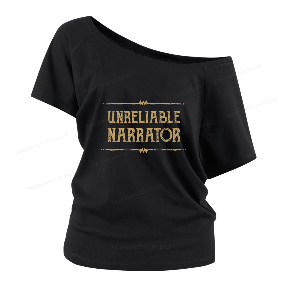 Pagewings Unreliable Narrator Women Off Shoulder T-shirts