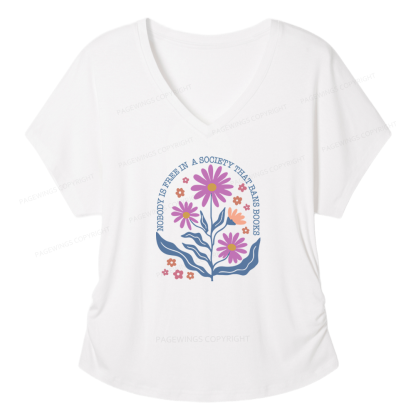 Pagewings Read Banned Books Soft Women's Modal V-neck T-shirt