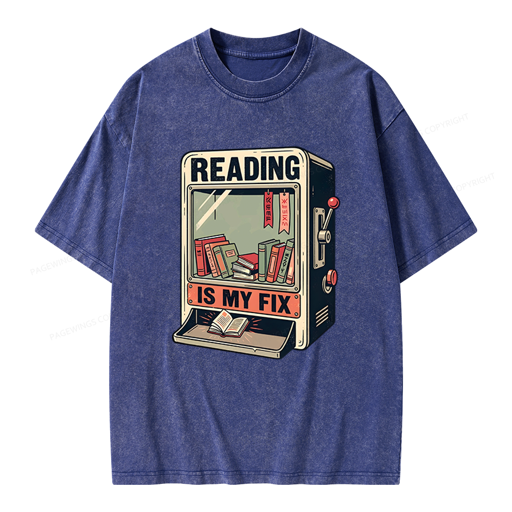 Pagewings Reading Is My Fix Unisex Washed T-shirt
