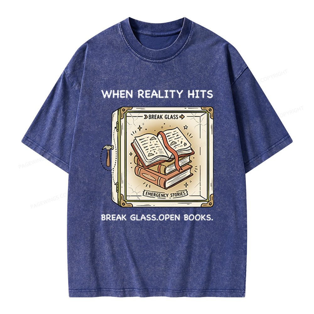 Pagewings Open Books Unisex Washed T-shirt